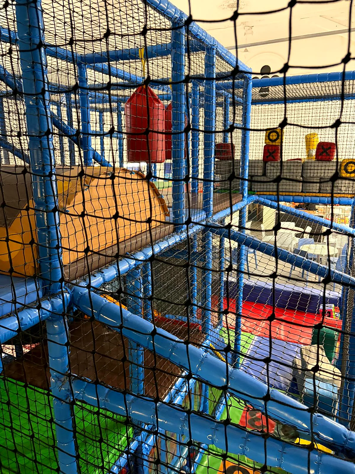 Walkways, nets and slides across the Captain Ted's play frame